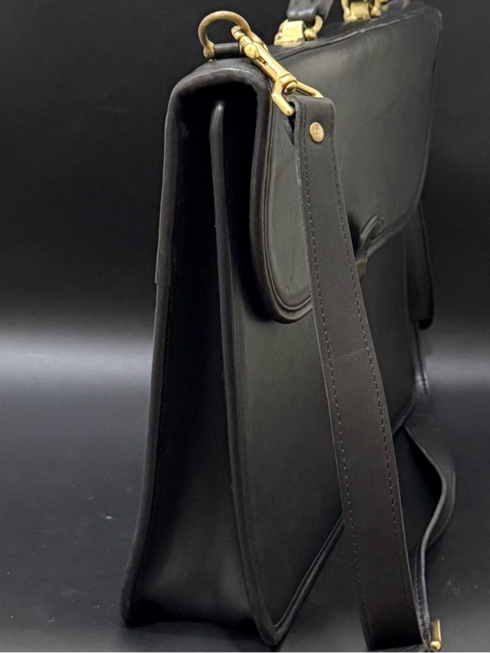 Vintage 90’s COACH Black Leather Diplomat Attache or Business Attaché Briefcase - Picture 3 of 16